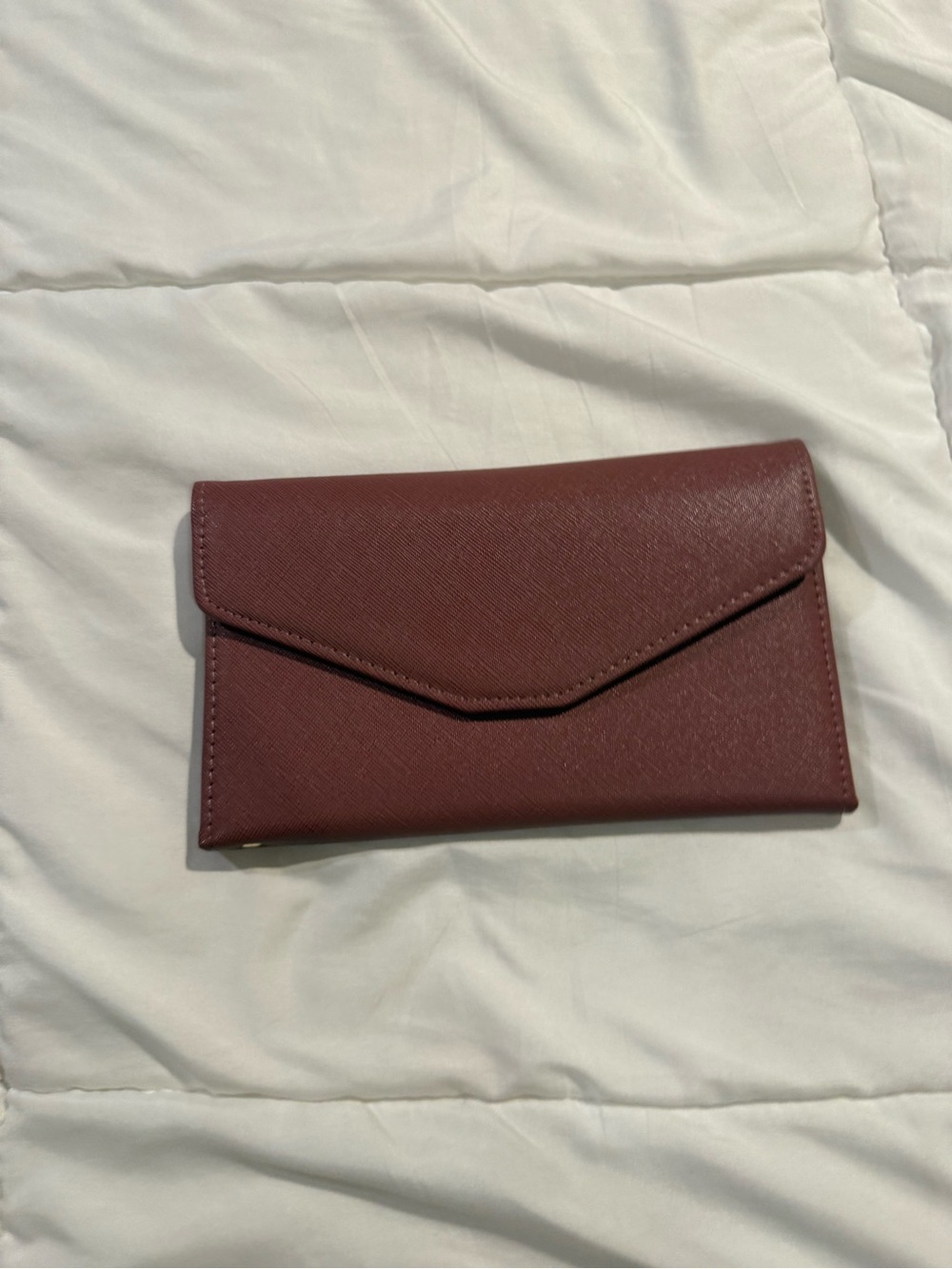 Women's Envelope Wallet Clutch in Burgundy